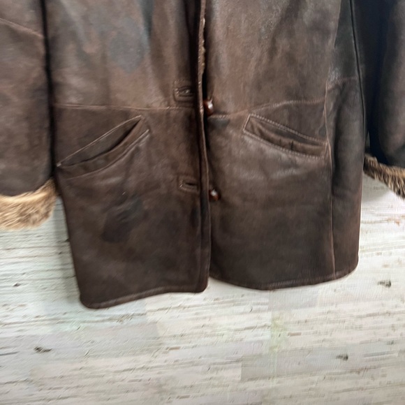 The Leather Ranch Le Ranch Du Cuir vintage jacket sheepskin brown suede size 8 - Picture 2 of 10